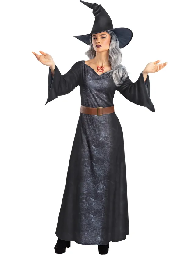 smiffys-fever-sorceress-kost-m-damen-hexe-mit-hut image 1