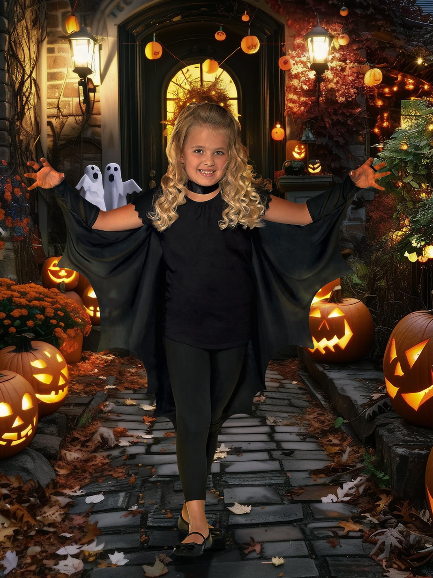 smiffys-fever-vampir-fledermaus-fl-gel-kinder-schwarz image 3