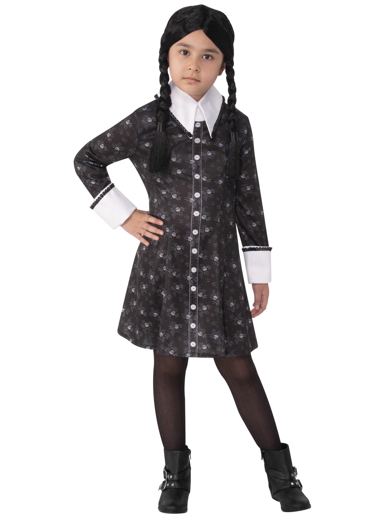 rubies-wednesday-addams-kost-m-kleid-schwarz-langarm image 1