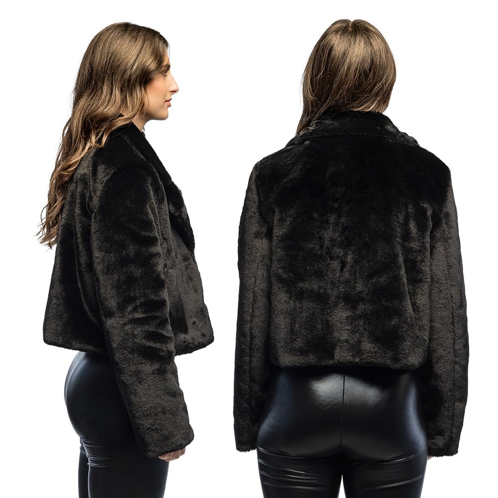 boland-costumes-fluffy-rave-felljacke-schwarz-m-l-kunstfell-kurz image 5