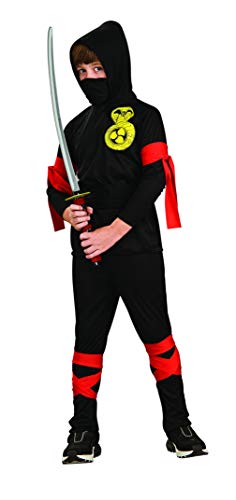 rubie-s-deluxe-ninja-kost-m-kinder-schwarz-l-8-10-jahre image 2