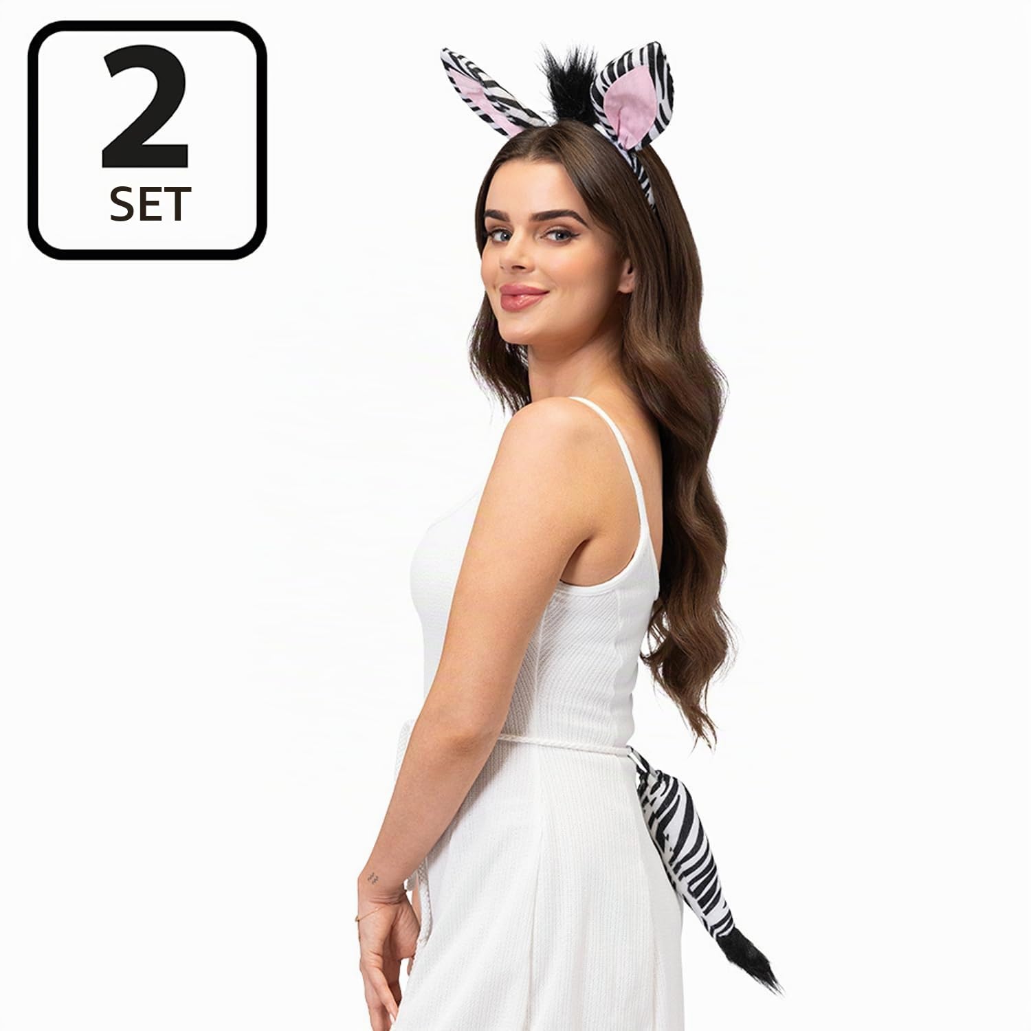 boland-accessories-tier-set-zebra-haarreif-schwanz-2-teilig image 3