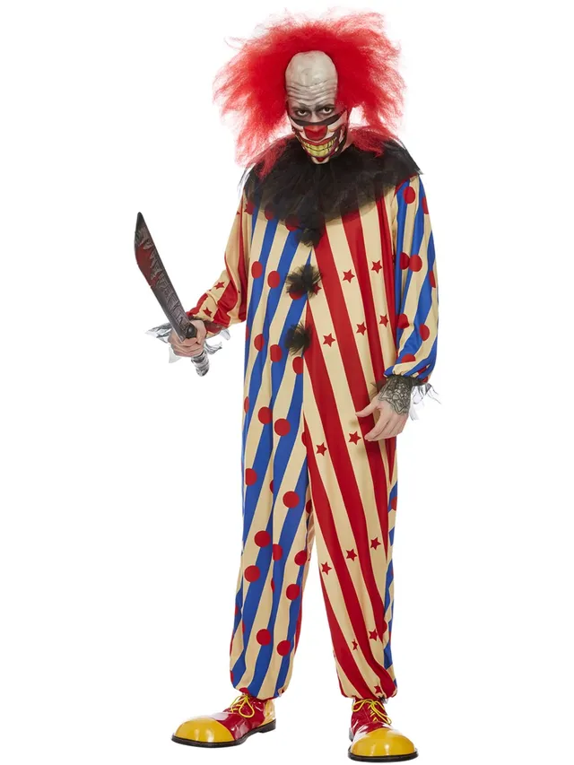 smiffys-fever-grusel-clown-kost-m-herren-rot-blau-gr-l image 1