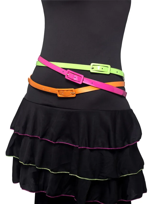 smiffys-fever-neon-g-rtel-3er-set-80er-pink-gr-n-orange image 1