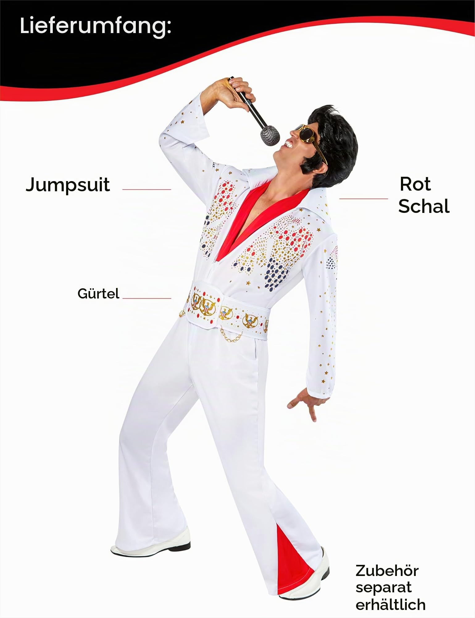 rubie-s-deluxe-elvis-kost-m-herren-wei-einheitsgr-e image 2