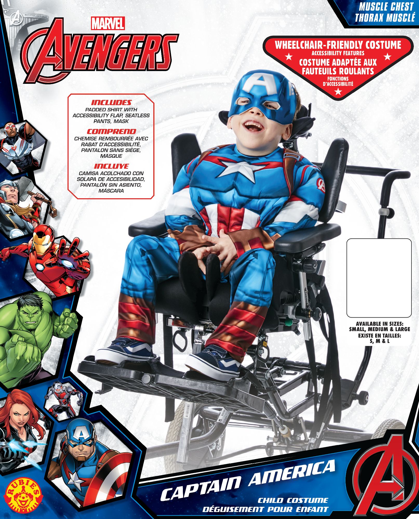 rubies-captain-america-kost-m-kinder-adaptiert-muskeln image 2