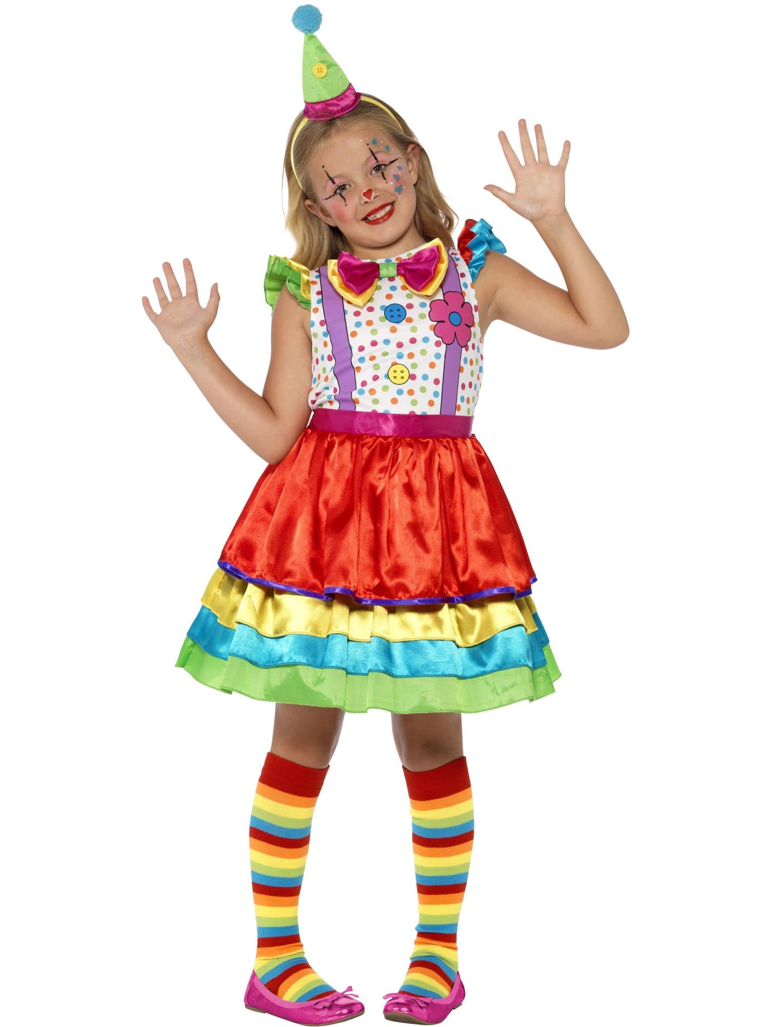 smiffys-fever-deluxe-clown-girl-kost-m-m-dchen-gr-s-bunt-mit-hut image 4