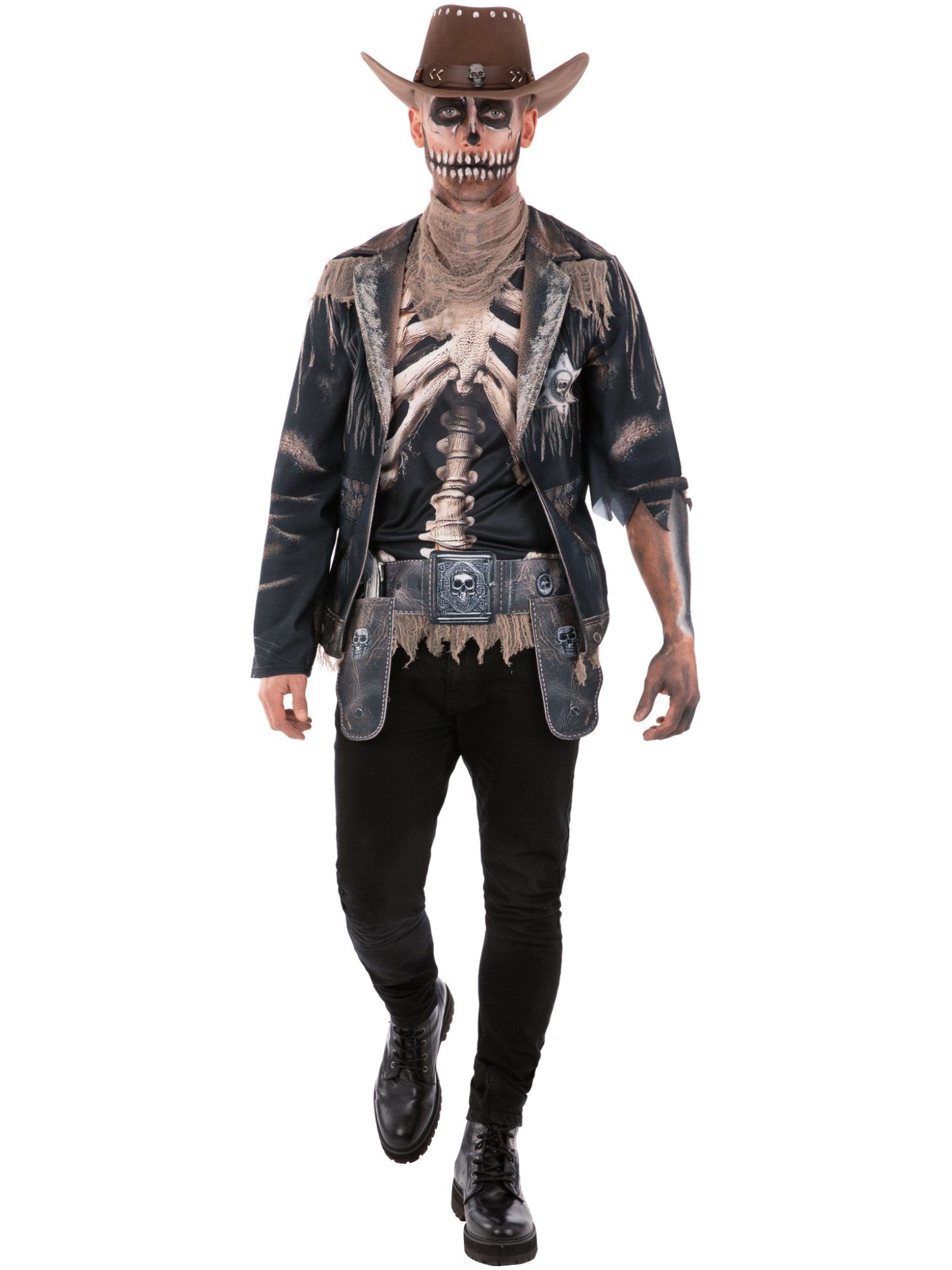 smiffys-fever-skeleton-cowboy-costume-kost-m-schwarz-braun-l image 4