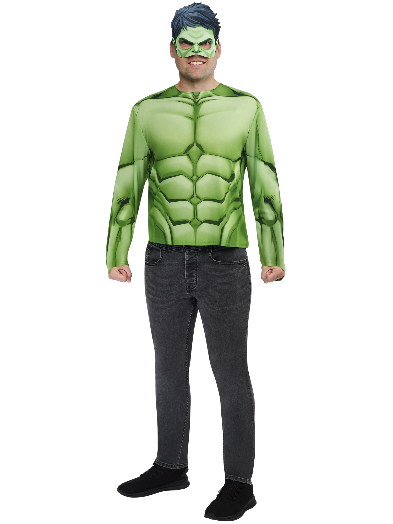 rubies-d-guisements-hulk-top-maske-kost-m-m-l-gr-n image 1