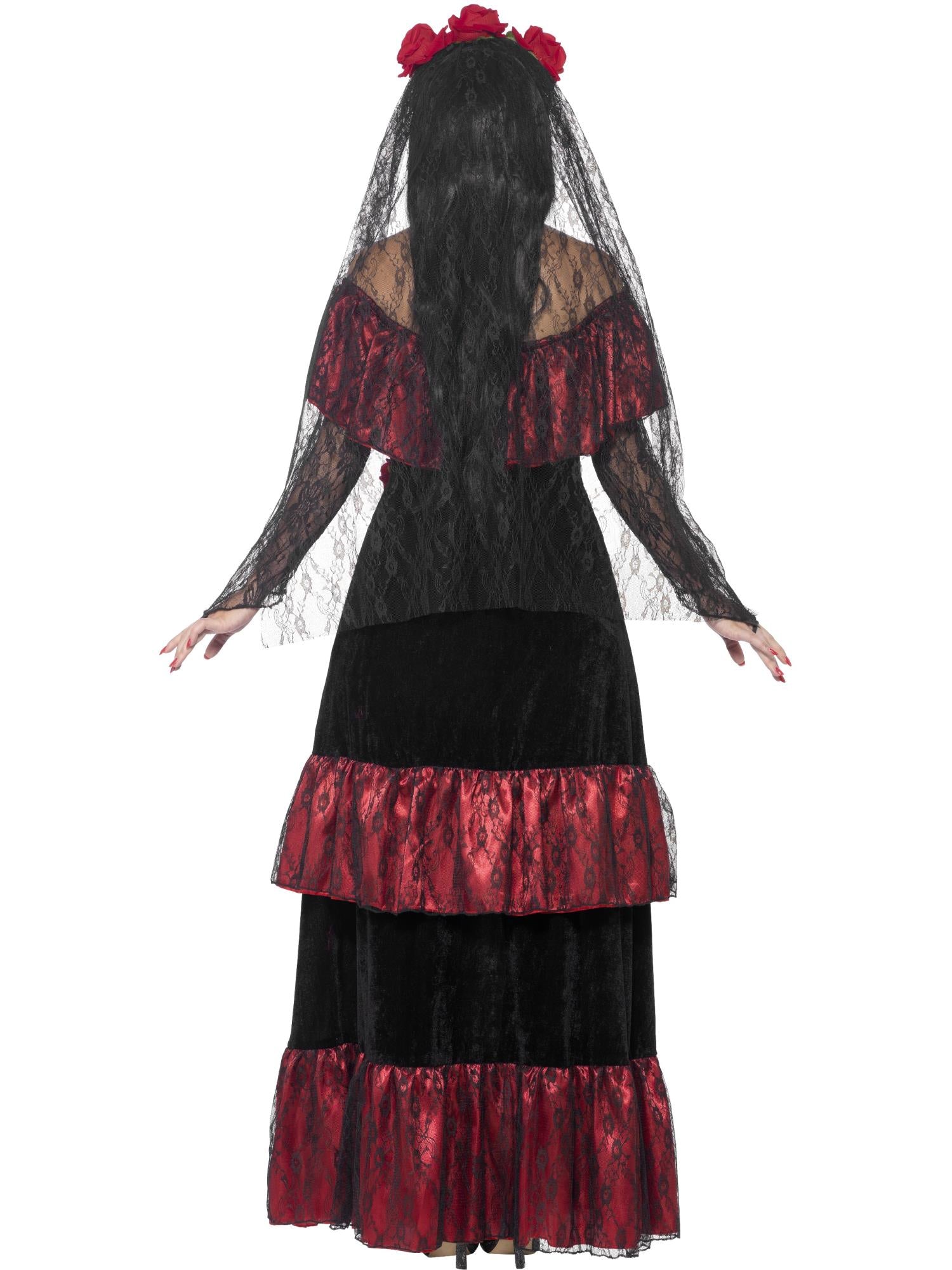 smiffys-fever-day-of-the-dead-braut-damenkost-m-m-schwarz-rot image 2