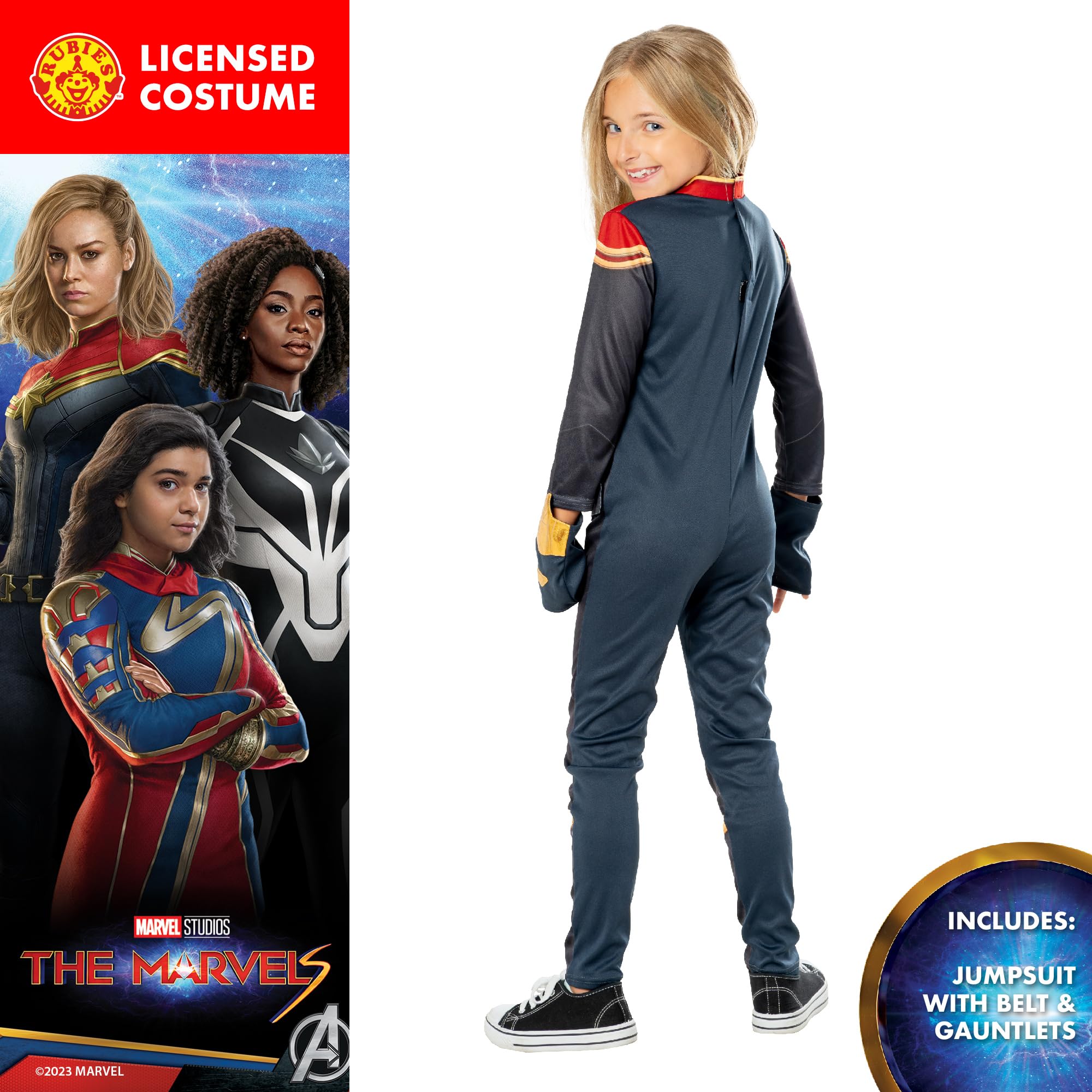 rubie-s-deluxe-captain-marvel-m-dchenkost-m-xxs-3-4-jahre-superhelden image 2