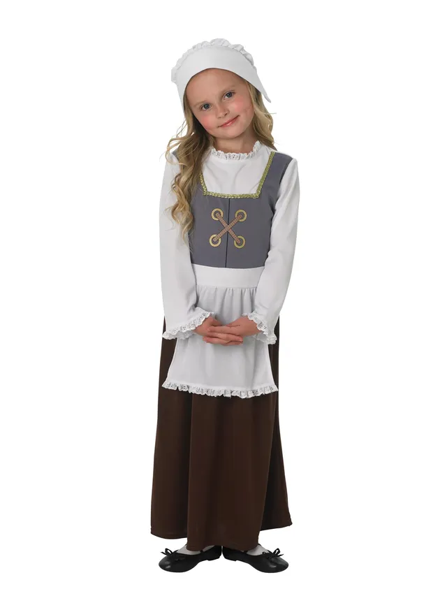 rubie-s-deluxe-poor-tudor-m-dchen-kost-m-3-4-jahre-mit-sch-rze image 1
