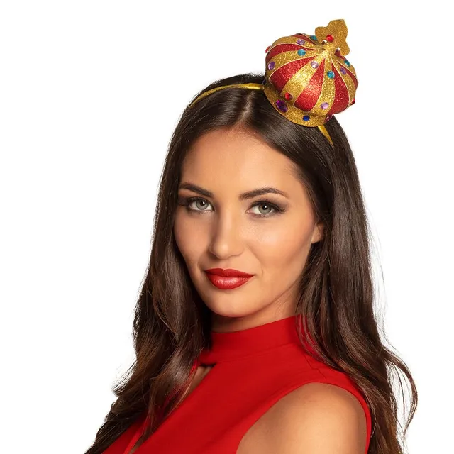 boland-headwear-haarreif-krone-gold-rot-diamanten image 1