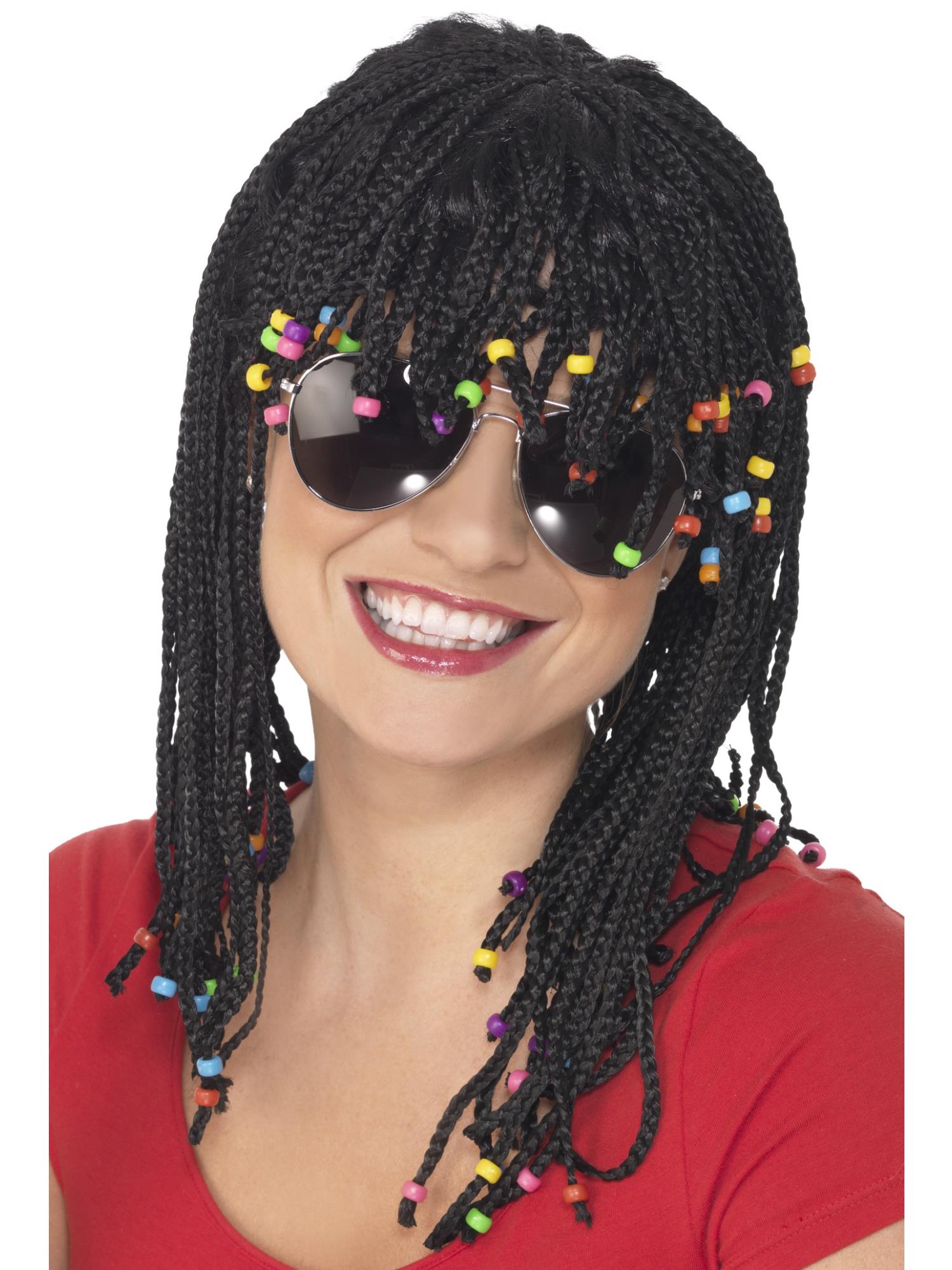 smiffys-fever-zopf-per-cke-schwarz-mit-perlen image 2