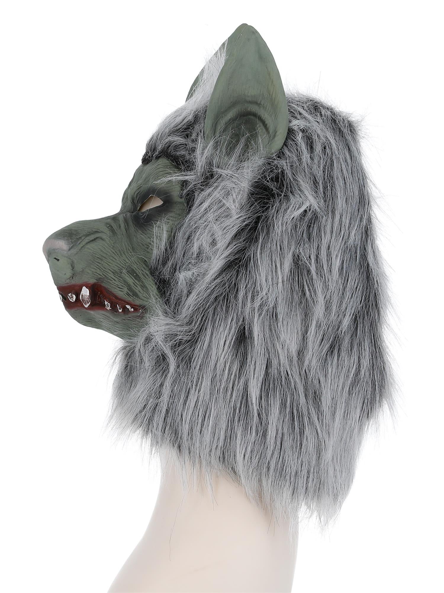 smiffys-fever-werwolf-maske-grau-latex-mit-fell image 2