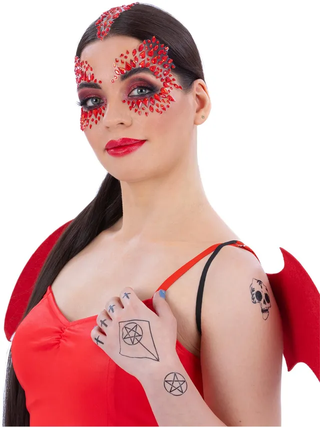 smiffys-makeup-fx-deluxe-teufel-set-tattoos-schminke image 1