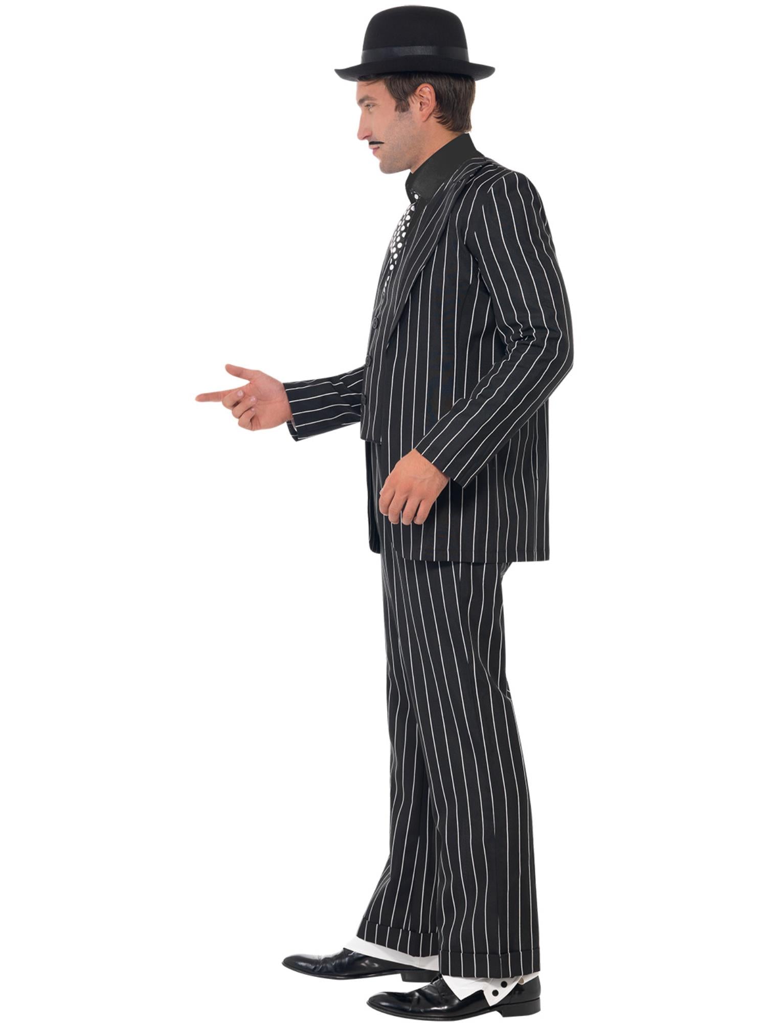 smiffys-fever-gangster-boss-kost-m-herren-schwarz-nadelstreifen-m-xl image 3