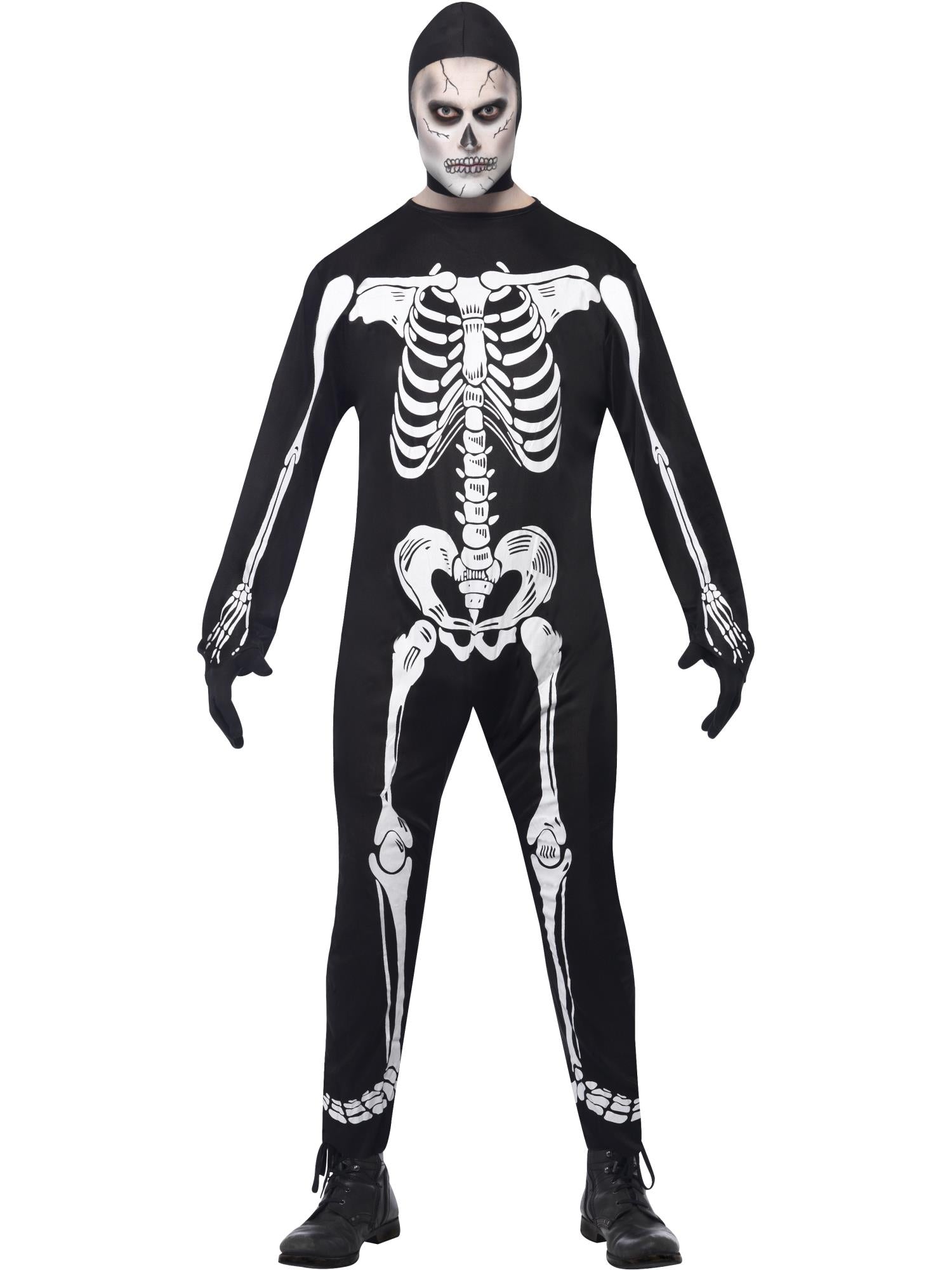 smiffys-fever-skeleton-jumpsuit-kost-m-herren-schwarz-m image 1