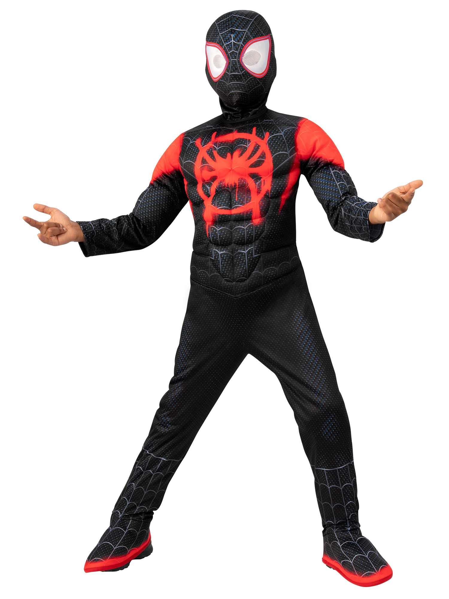 rubies-miles-morales-spiderverse-kost-m-deluxe-mit-muskeln-maske image 2