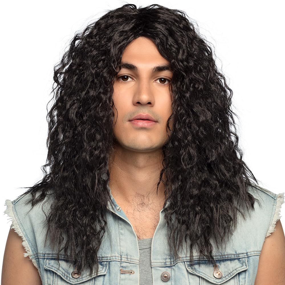 boland-wigs-86411-mick-per-cke-schwarz-80er-party image 1