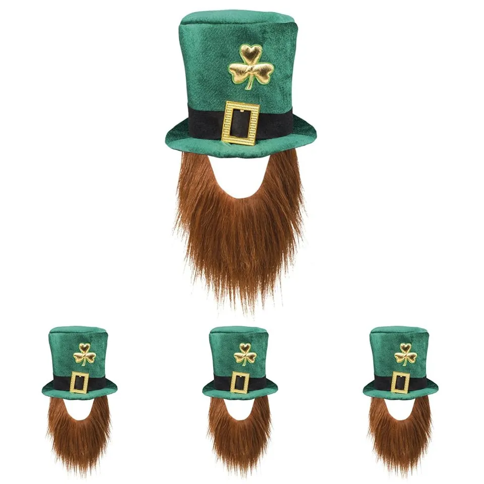 boland-headwear-leprechaun-hut-gr-n-mit-bart-einheitsgr-e image 1