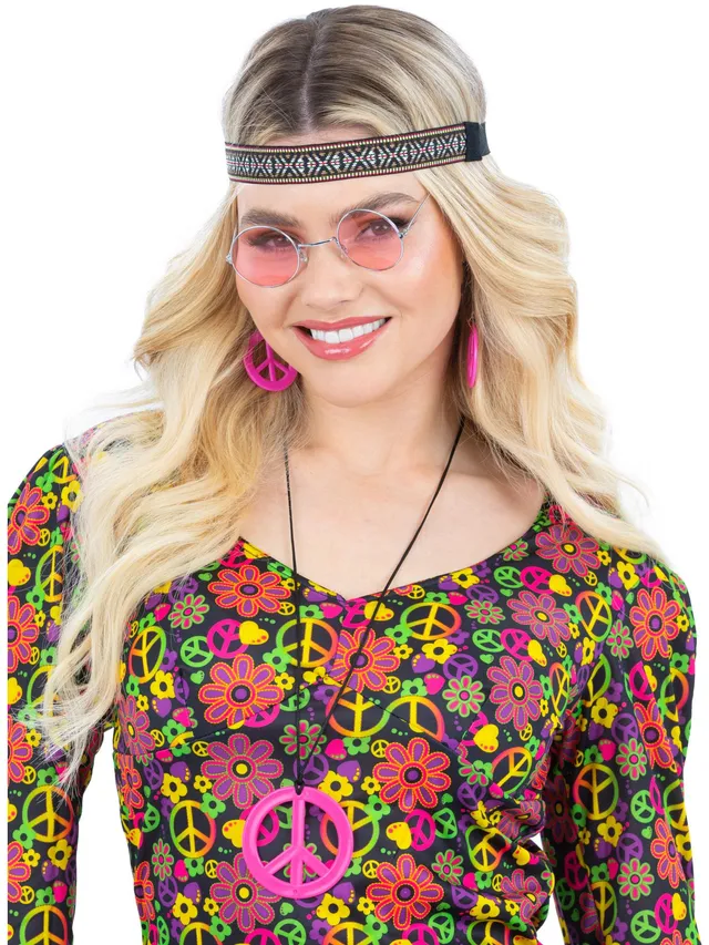 smiffys-fever-hippie-kit-pink-mit-stirnband-damen image 1