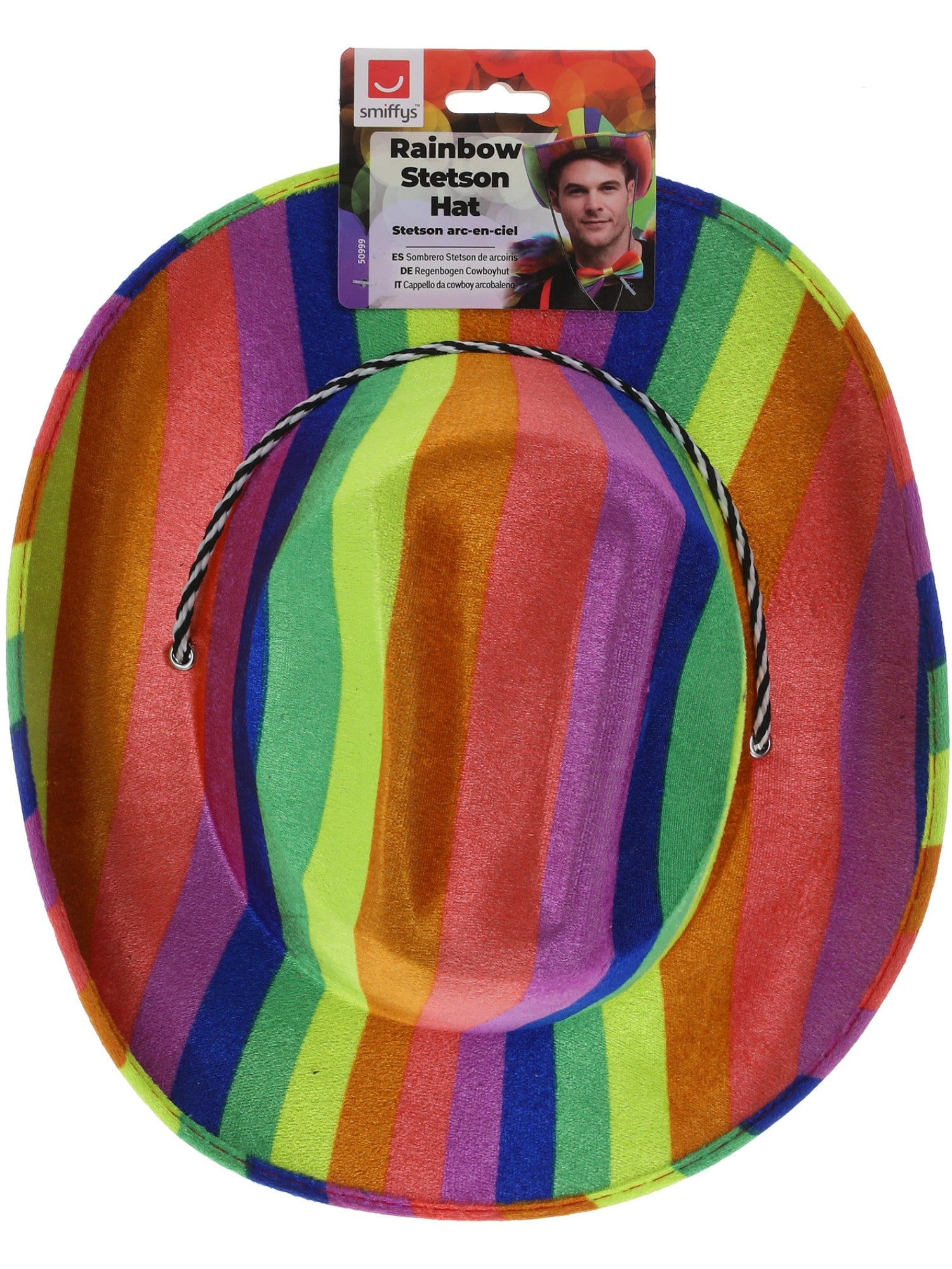 smiffys-fever-rainbow-cowboyhut-bunt-mit-kordel image 2