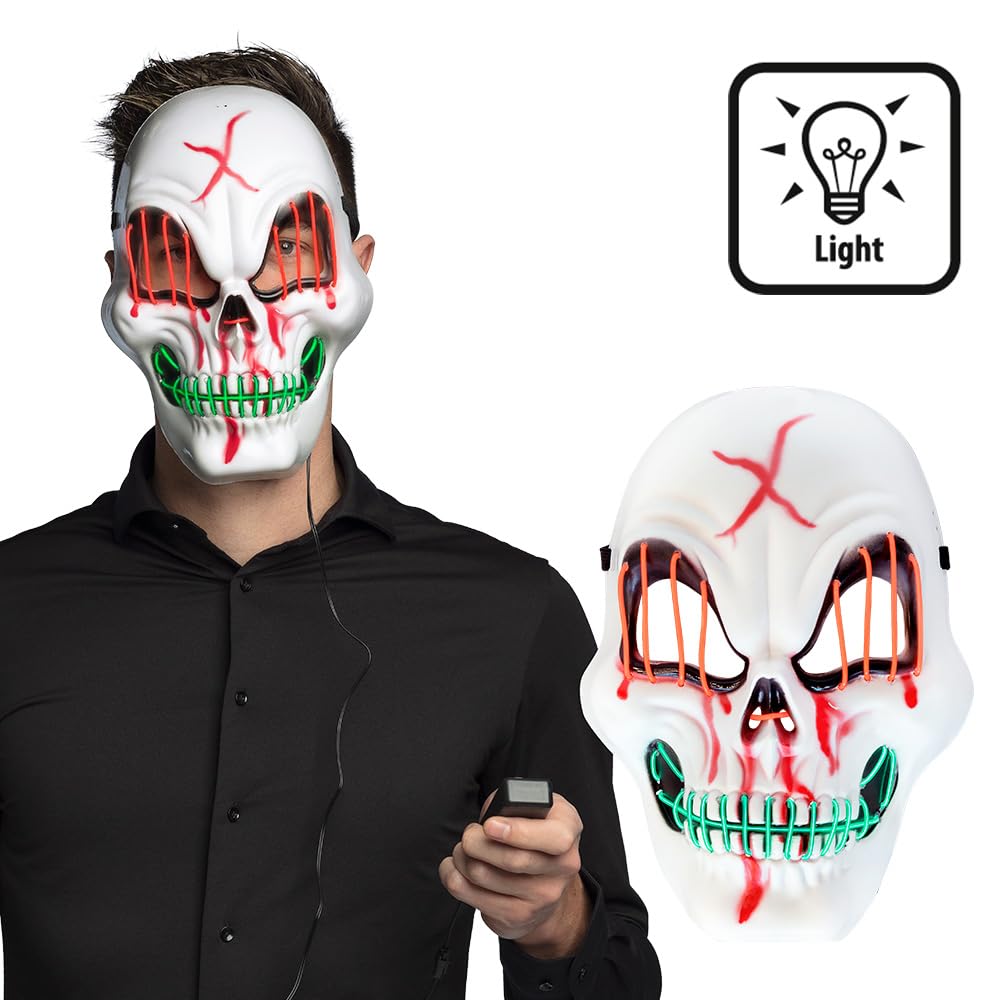 boland-led-maske-mit-licht-horrormaske-karneval-halloween image 2