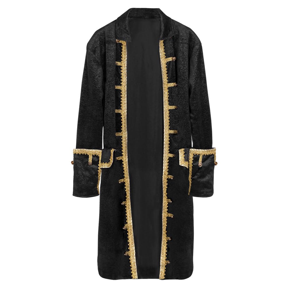 boland-piraten-jacke-herren-schwarz-gold-xxl-kost-m image 6