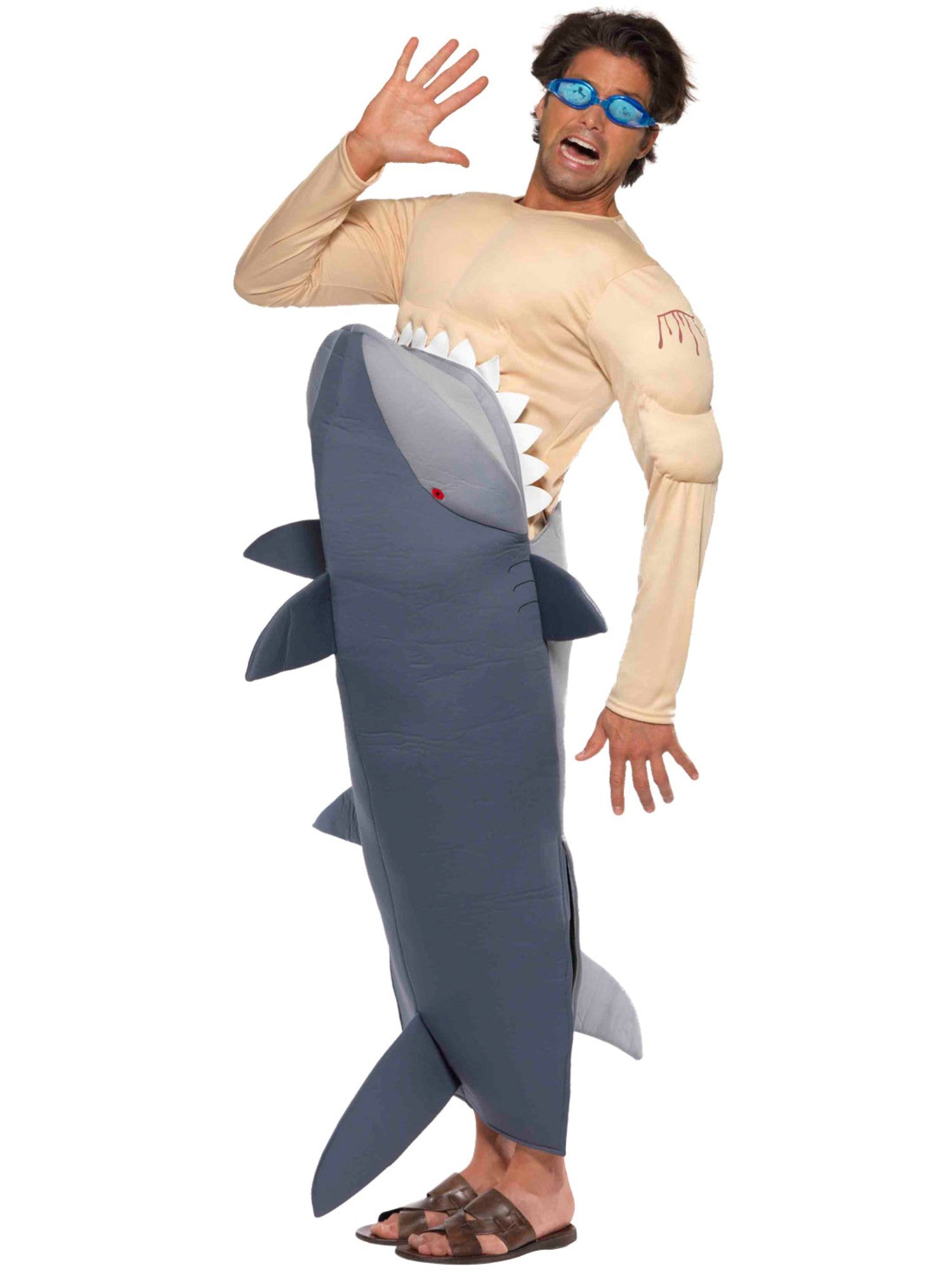smiffys-fever-man-eating-shark-hai-kost-m-herren-grau image 4