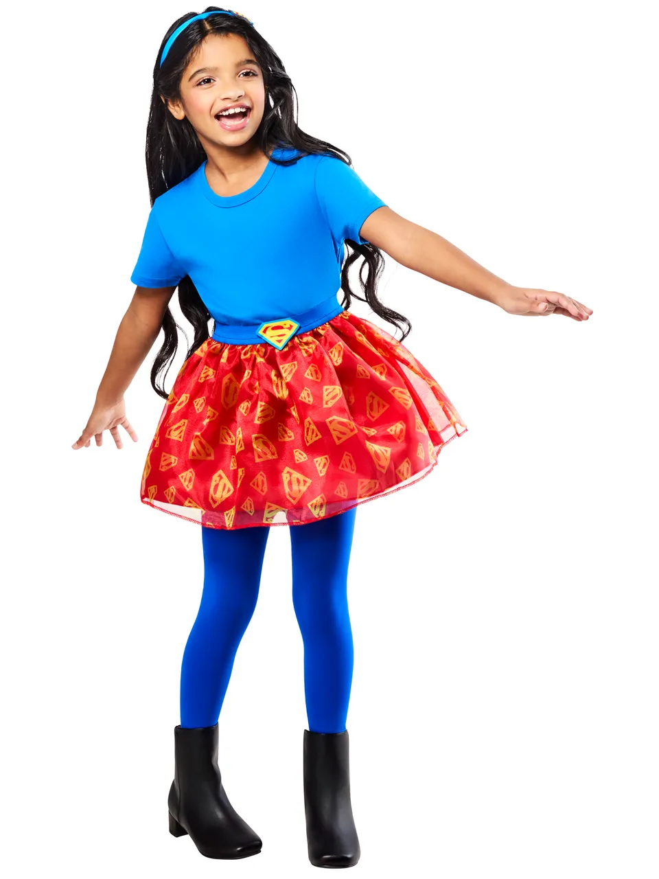 rubies-supergirl-tutu-set-rock-haarreif-5-8-jahre-glitzer image 1