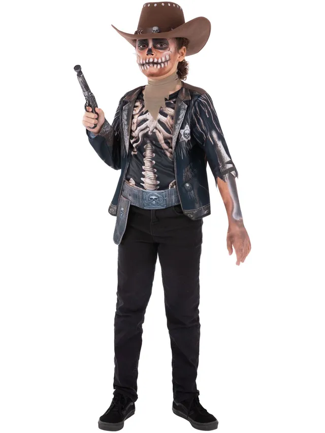smiffys-fever-cowboy-skelett-kost-m-kinder-schwarz-3-teilig image 1