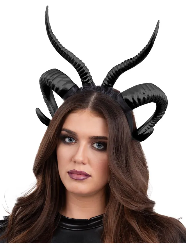 smiffys-fever-double-demon-horn-haarreif-schwarz image 1