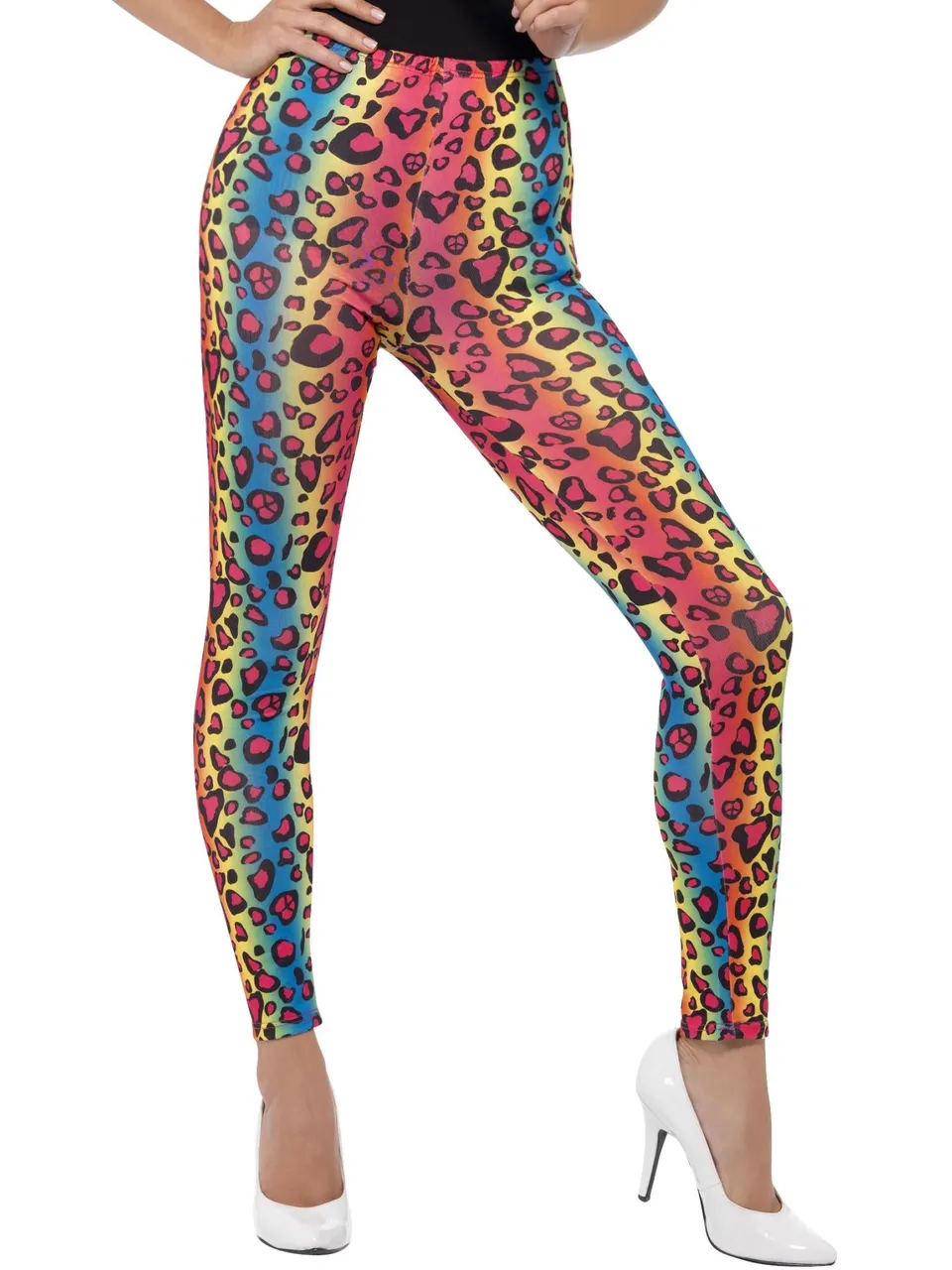 smiffys-fever-neon-leo-leggings-damen-bunt-80er image 1