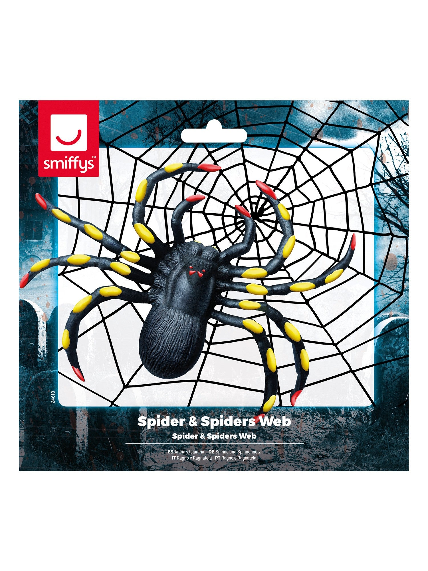 smiffys-fever-spinne-mit-spinnennetz-halloween-deko image 2