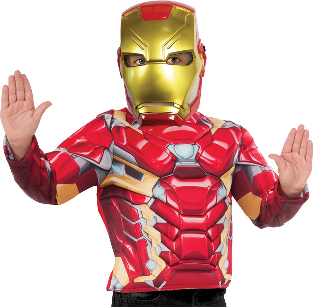 rubies-iron-man-maske-pvc-rot-gold-mit-gummiband image 1