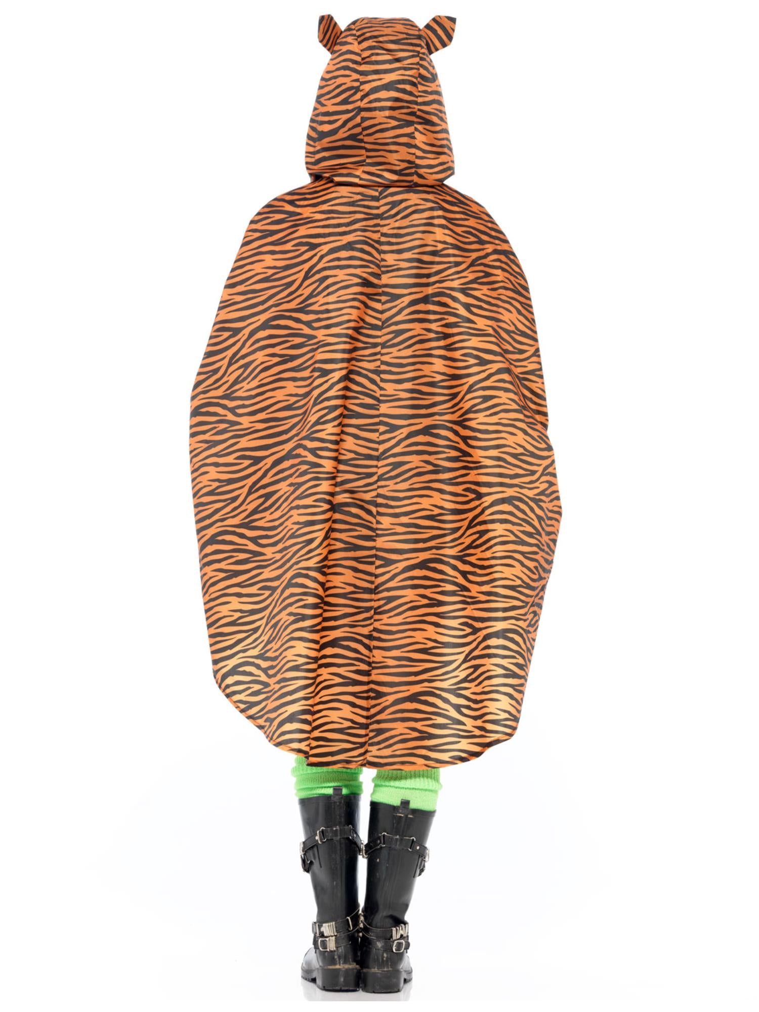 smiffys-fever-tiger-party-poncho-kapuze-orange-einheitsgr image 2