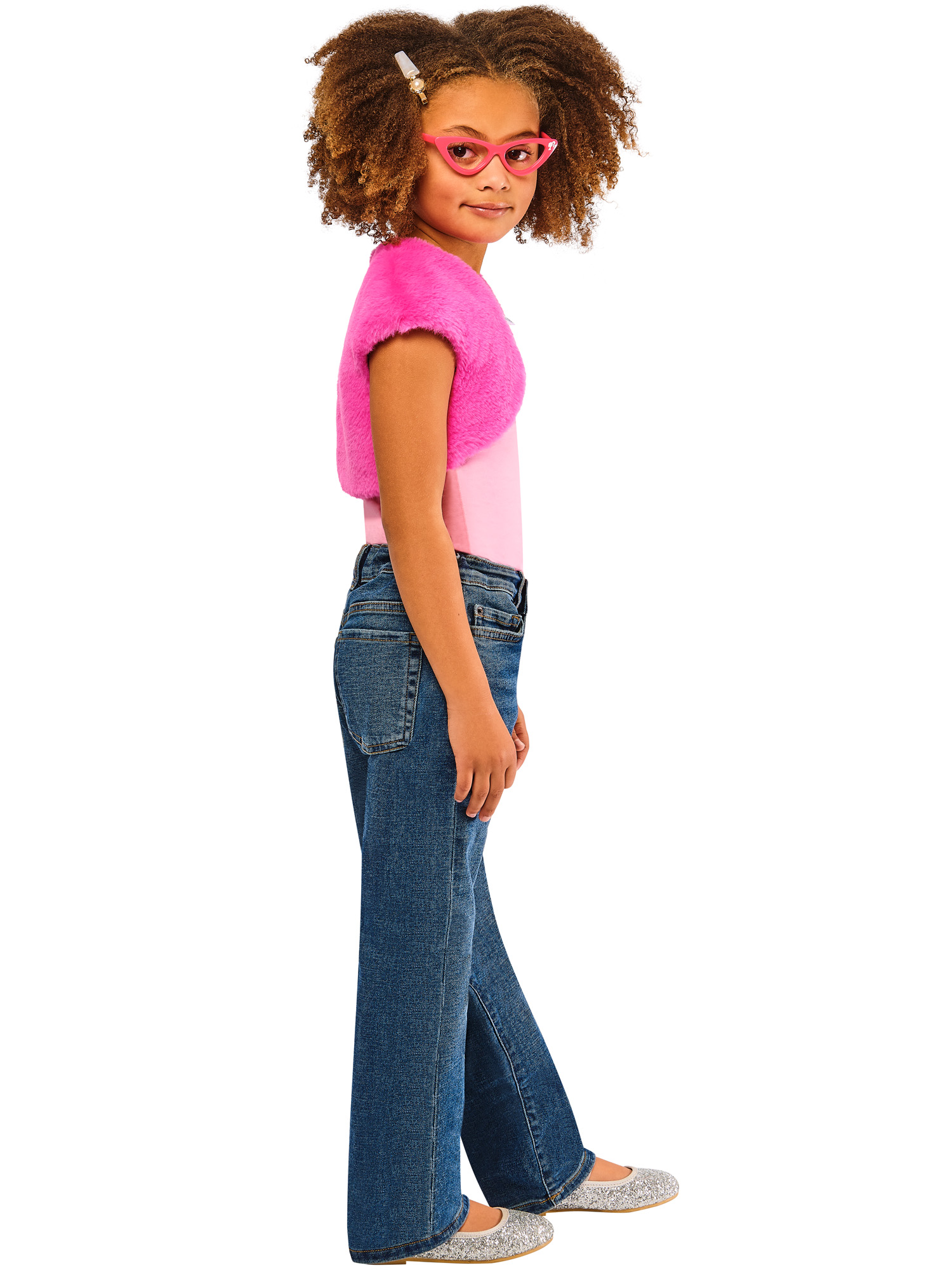 rubies-barbie-fellweste-brille-set-rosa-5-8-jahre image 3
