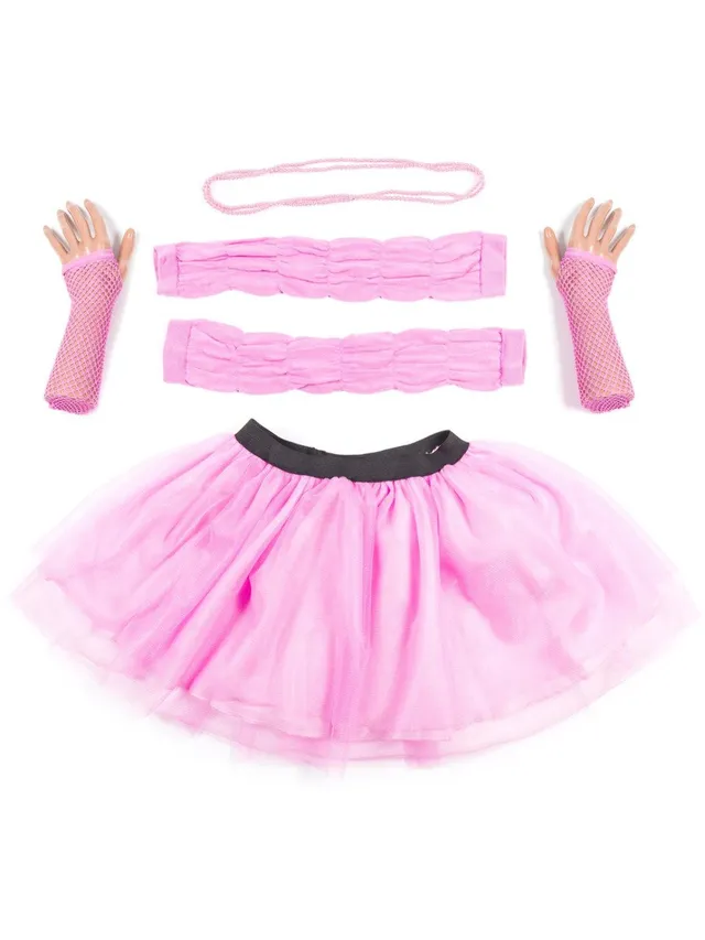 smiffys-fever-tutu-rosa-mit-kette-stulpen-netzhandschuhe image 1