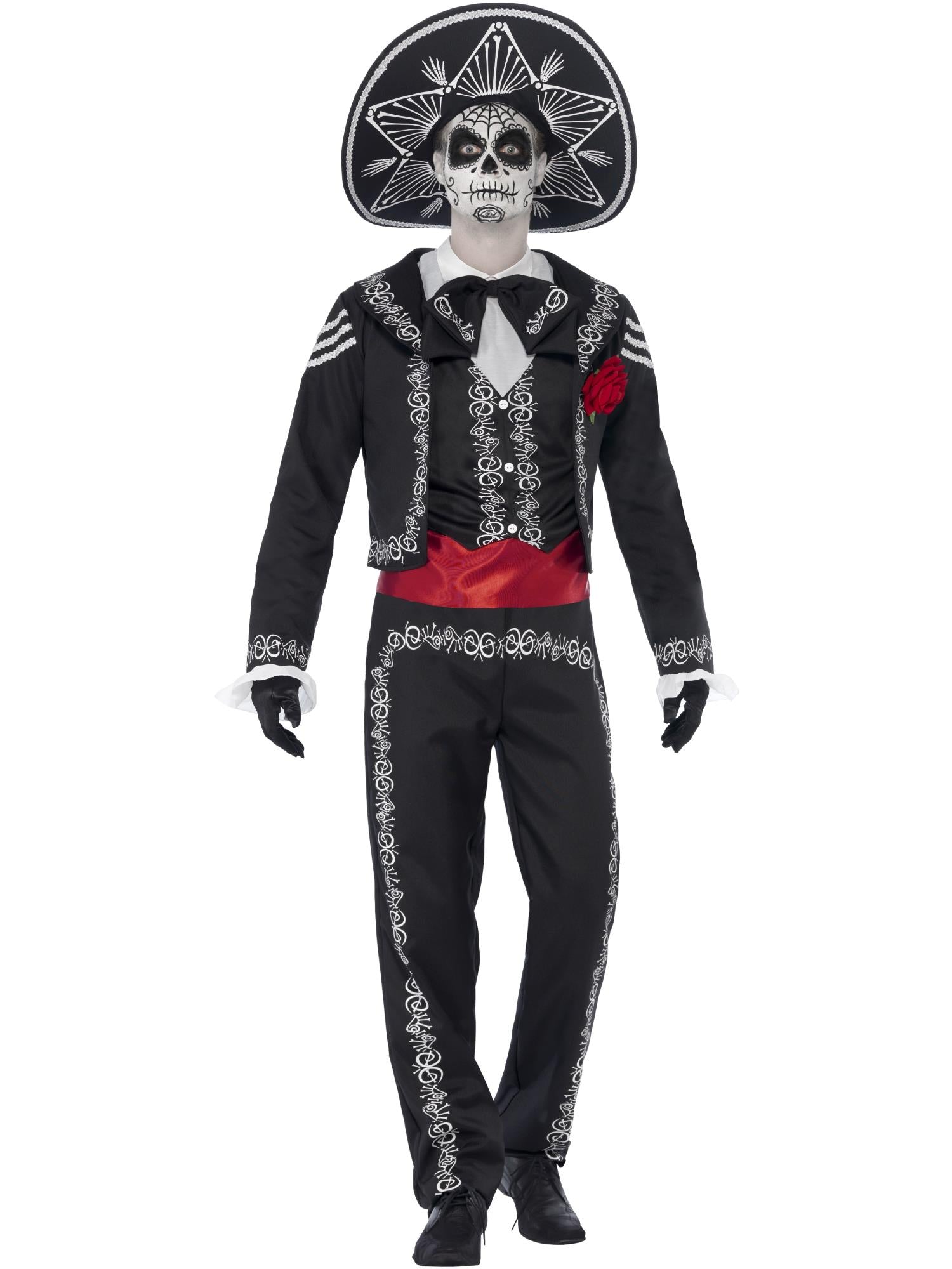 smiffys-fever-senor-bones-kost-m-schwarz-m-day-of-dead image 1