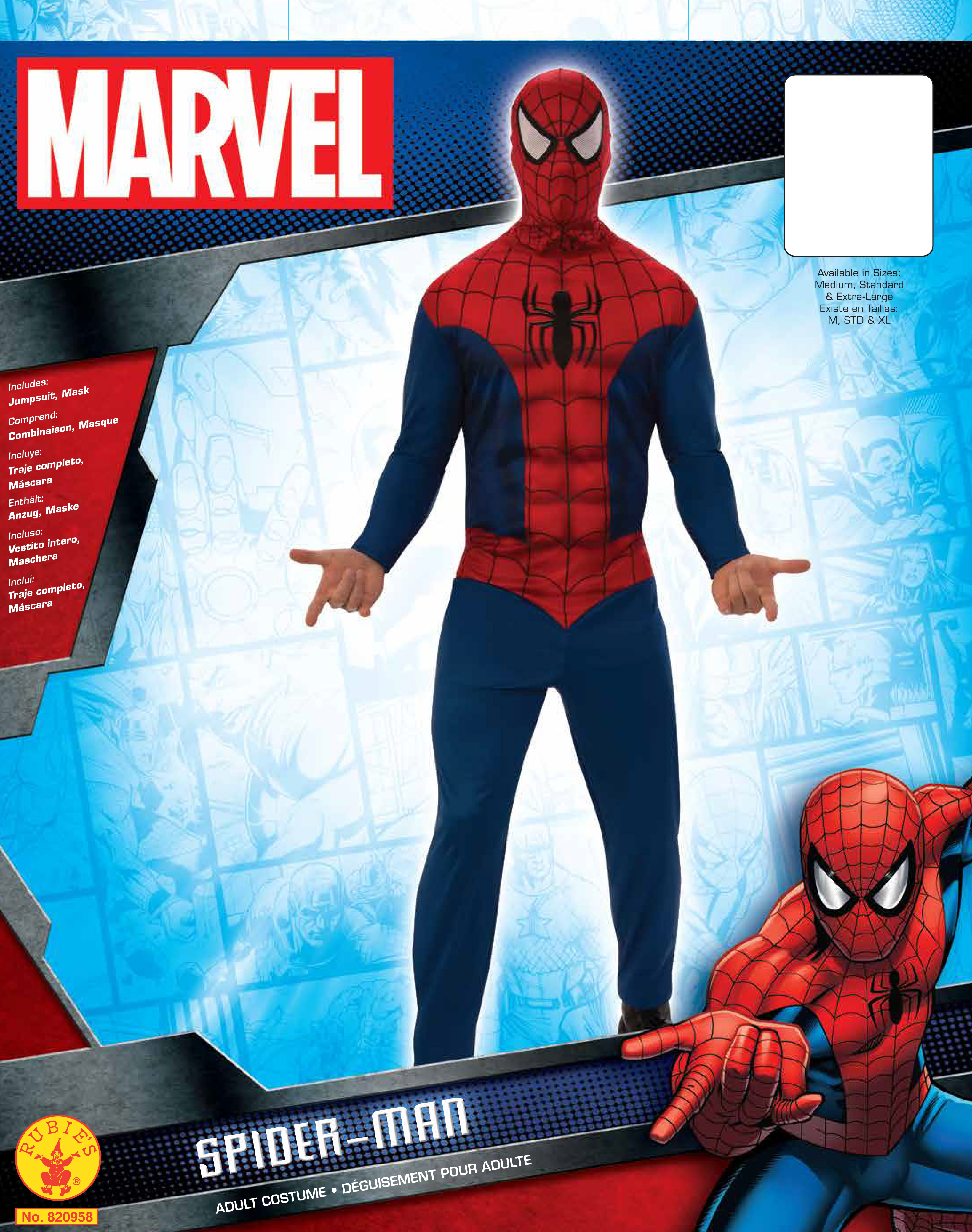 rubies-spider-man-kost-m-erwachsene-basis-anzug image 2