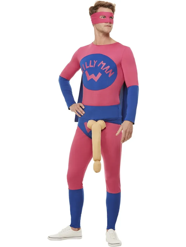 smiffys-fever-willyman-superhelden-kost-m-herren-pink-blau image 1