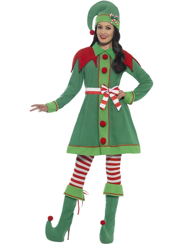 smiffys-fever-miss-elf-kost-m-damen-gr-n-6-tlg image 1