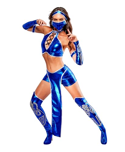 rubie-s-deluxe-mortal-kombat-kitana-kost-m-damen-blau image 8