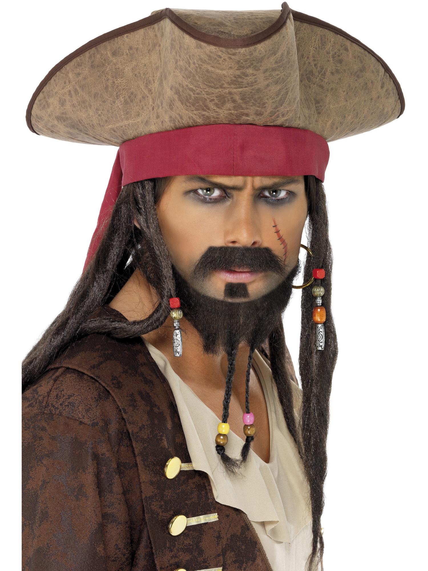 smiffys-fever-piratenhut-braun-dreadlocks-bandana image 1