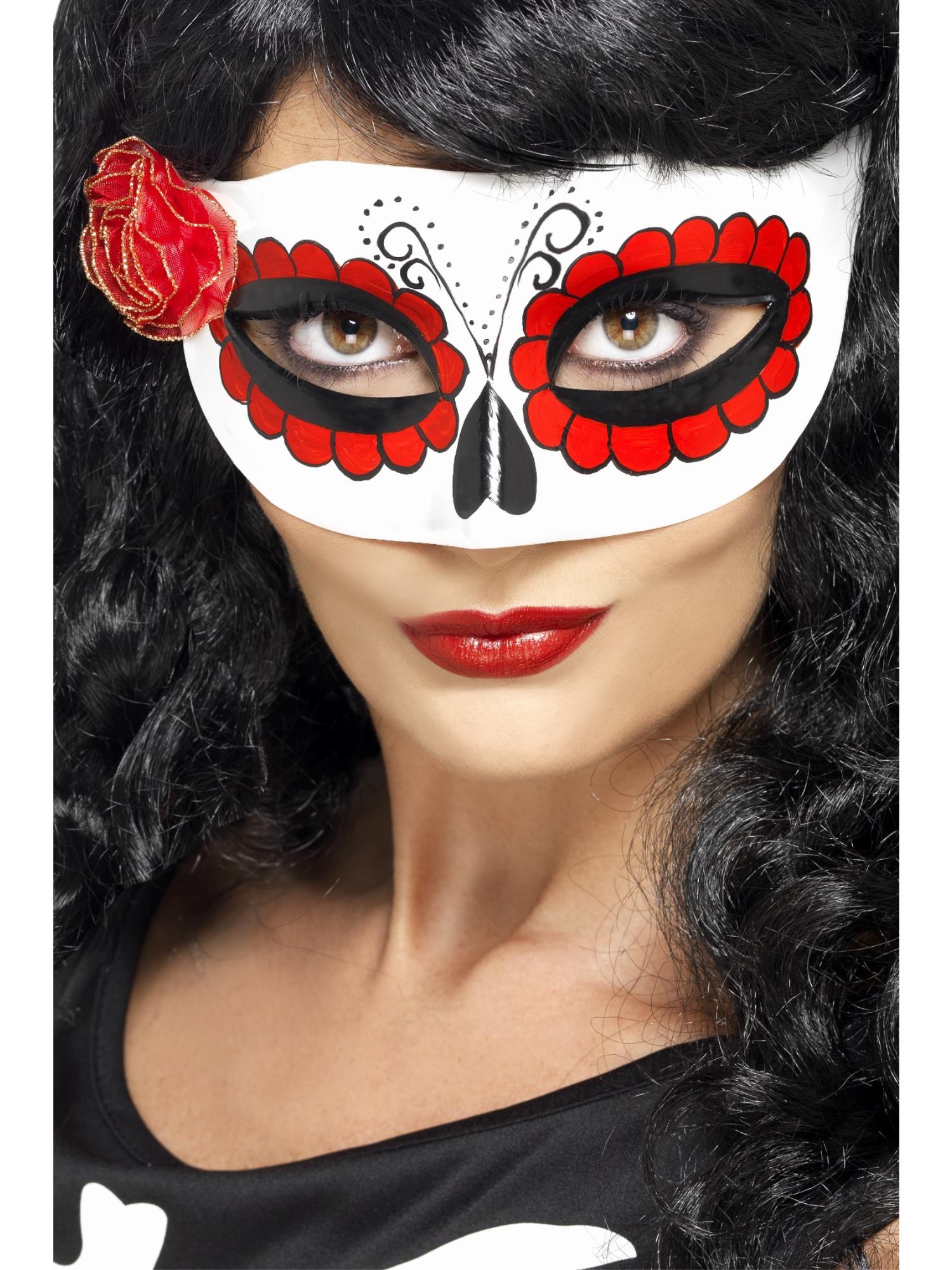 smiffys-fever-day-of-the-dead-augenmaske-wei-rot image 1