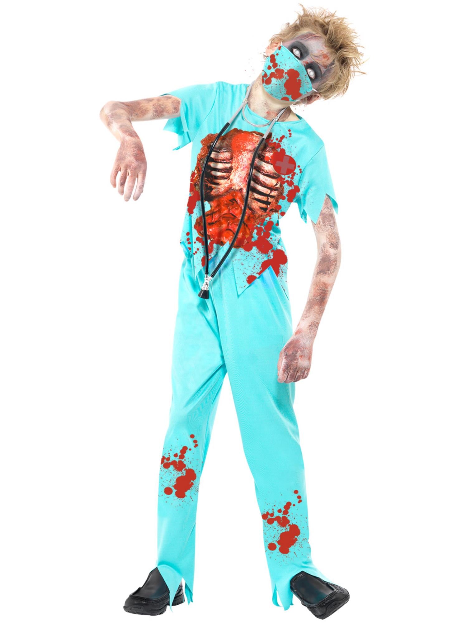 smiffys-fever-zombie-chirurg-kost-m-blau-junge image 1