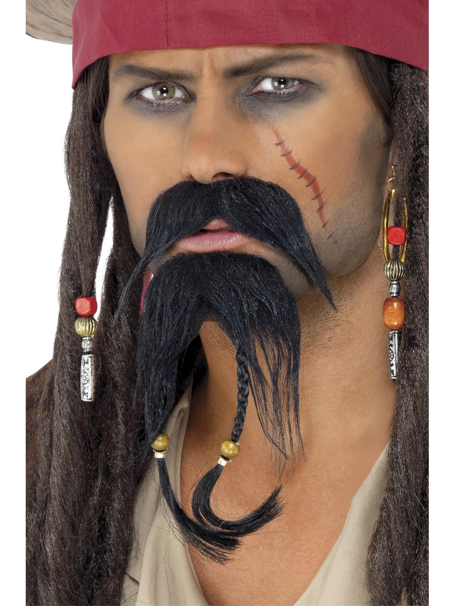 smiffys-fever-piraten-bart-set-schwarz-herren image 1