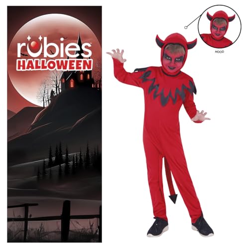 rubie-s-deluxe-teufel-kost-m-kinder-rot-jumpsuit-h-rner image 8