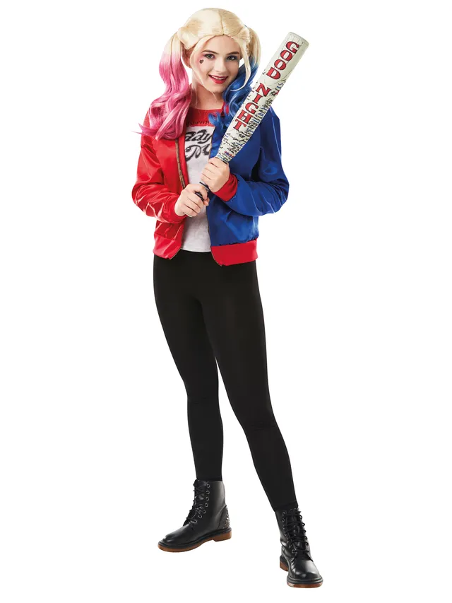 rubies-harley-quinn-kost-m-set-jacke-top-rosa-blau image 1